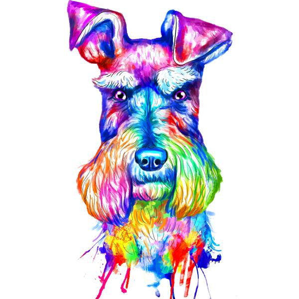 Zwergschnauzer Aquarell Portrait