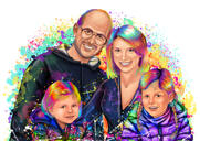 Regenboog aquarel familieportret