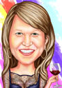 Portrait de personne avec du vin à partir de photos pour un cadeau personnalisé