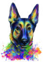 German Shepherd Caricature Portrait from Photo