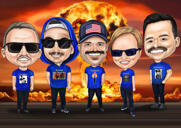 Groomsmen rebib superkangelase logo karikatuuri