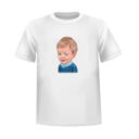 Kid Caricature in Colored Style from Photos Printed on T-shirt