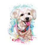 Bichon-hondportret in aquarelpastelstijl