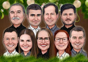 Caricatura Corporativa de Natal da Empresa