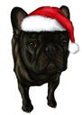 Suņa portrets ar Ziemassvētku vainagu