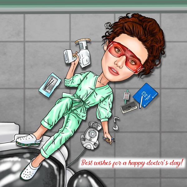 Funny Doctor’s Day Cartoon Portrait