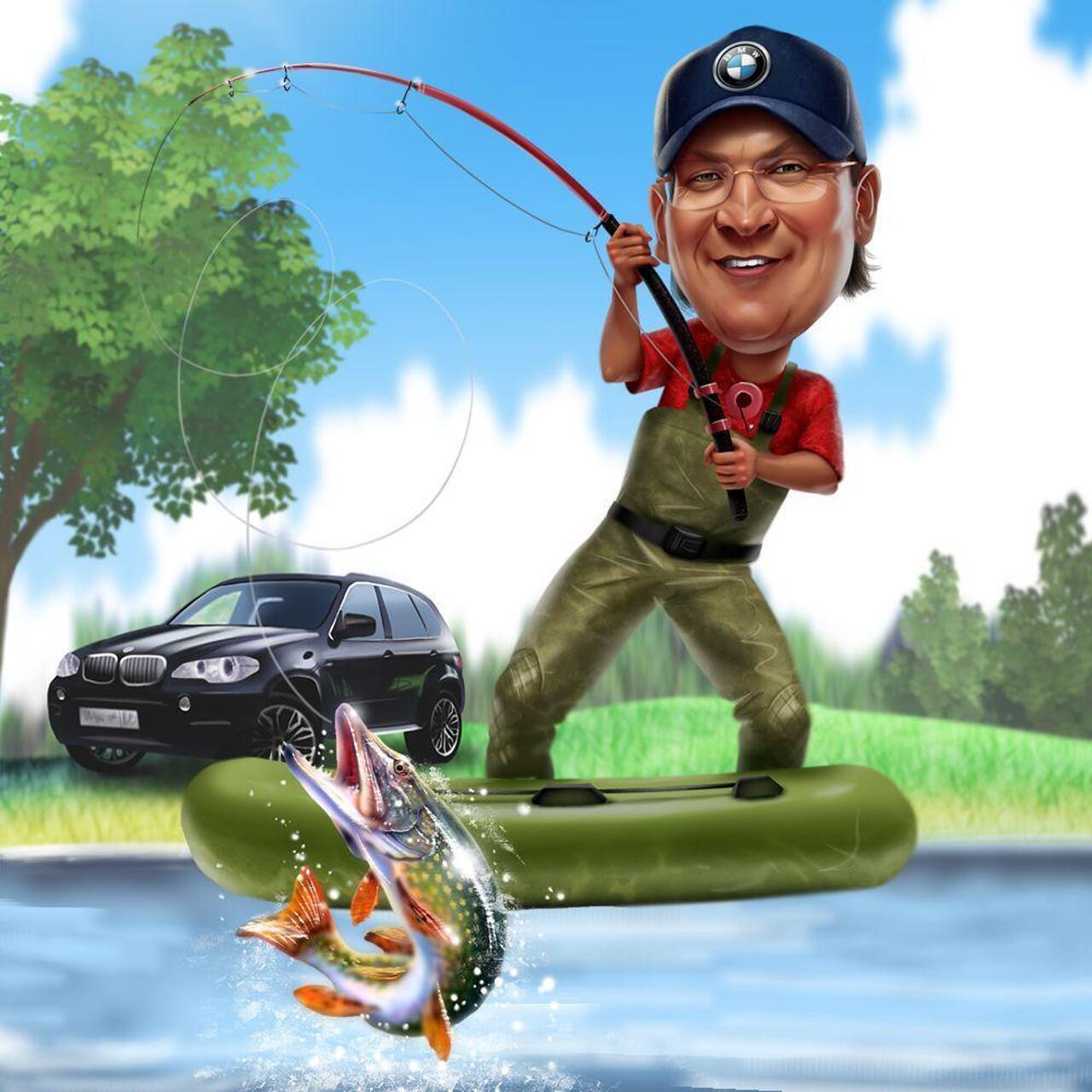 Caricatura de pesca para regalos de pesca personalizados 🐟 caricatura-de-pesca-para-regalos-de-pesca-personalizados