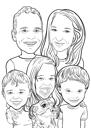 Outline Group Caricature Drawing
