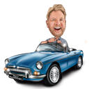 Retrato de Caricatura de Homem Carro