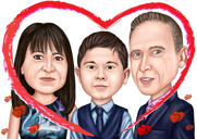 Paar mit Kind Liebe Cartoon Karikatur