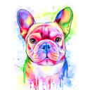French Bulldog Portrait Pastel Watercolor