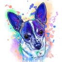Mavimsi Suluboya Köpek Portresi