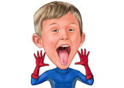 Superhero Kid Caricature from Photos