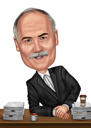 Grandfather Cartoon Drawing in Colored Style from Photo