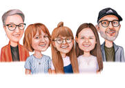 Large Family Caricature