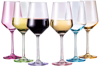 73. Taças de vinho com haste em vidro colorido-0