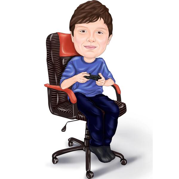 Karikatūra Gamer Kid