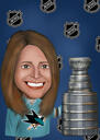 Sport Championship Winner with Trophy Caricature from Photo with Colored Background