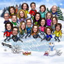 Funny Happy Holidays Christmas Caricature