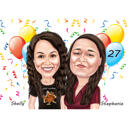 Friends Caricature for Birthday Gift