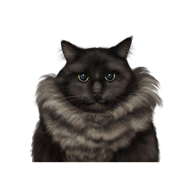 Retrato de gato auténtico en estilo coloreado con forma corporal natural a partir de fotos