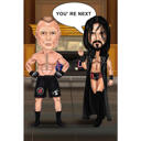 Funny Boxing Match Fighters Cartoon