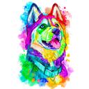 Husky Gift Ideas Custom Rainbow Watercolor Dog Art