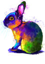 Bunny Watercolor Portrait