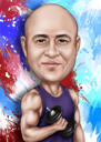 Trainer Caricature Gift - Custom Cartoon from Photo in Color Style with Background