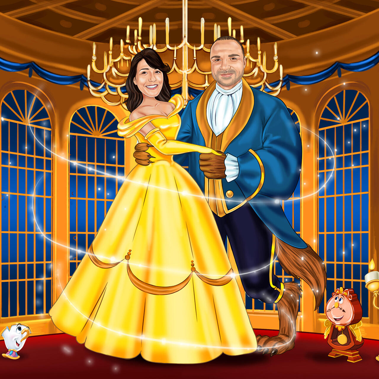 Unique Disney Couple Caricature | Unique Gifts From Photos