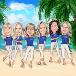 Business Group Trip Caricature