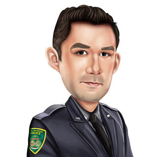 Policeman Caricature from Custom Police Officer Gift