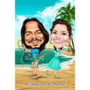 Caricature d'un couple de pêcheurs