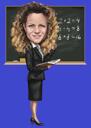 Caricature du corps entier d'un professeur de mathématiques