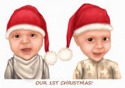 Portrait caricatural de bébés garçons à partir de photos