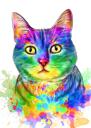 Pastel Watercolour Cat Portrait from Photos