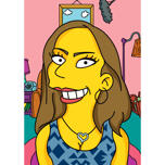 Yellow Face Cartoon with Background