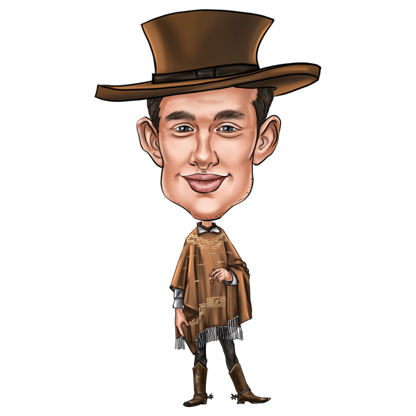 Person in Western Style Caricature