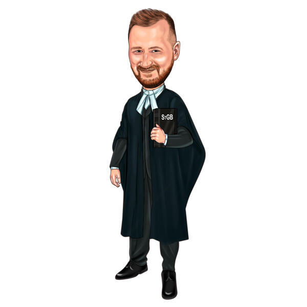 Attorney Caricature in Color Style from Photo for Best Lawyer Gifts