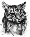 Portret de pisică din fotografii în stil alb-negru