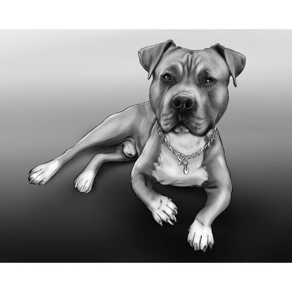 Portrait de Staffordshire Terrier en graphite