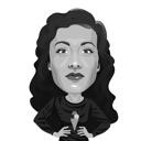 Black and White Caricature in Vector Style