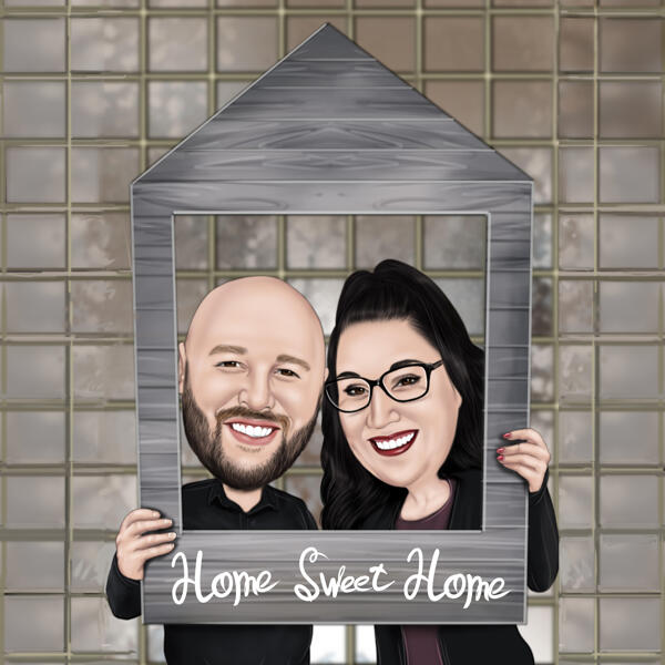 Home Sweet Home Couple Caricature