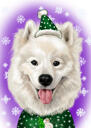 Retrato de cachorro fofo de Natal de fotos
