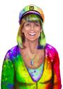 Custom Rainbow Human Portrait from Photos with Watercolor Style Splashes