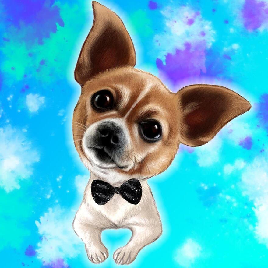 Chihuahua Caricature Hand-Drawn from Photos