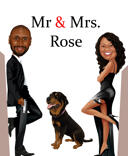 Indian+Bollywood+Couple+Drawing+Caricature+from+Photos+with+Custom+Background