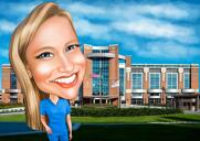 20 Year Work Anniversary Caricature Gift from Photo