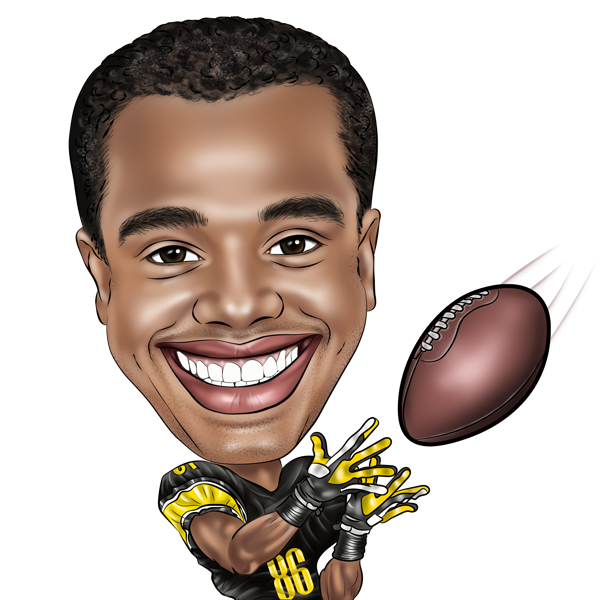 Rugby Football Player Funny Caricature