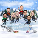 Grappige kerstkaart met karikatuur